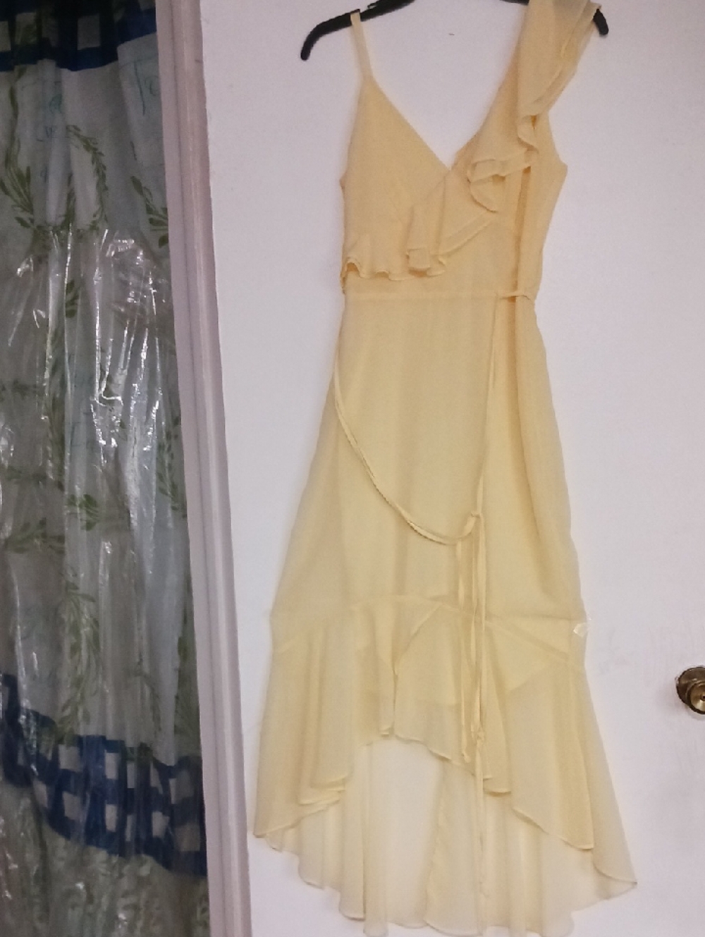 Disney Pale Yellow Asymmetrical Ruffle Dress